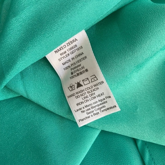 🌸 Naked Zebra 🌸 teal flowy dress - Picture 4 of 5